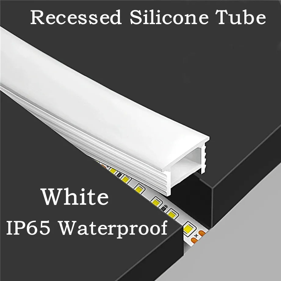 Tubo silicone bianco flessibile per LED neon, IP65, WS2811/WS2812B