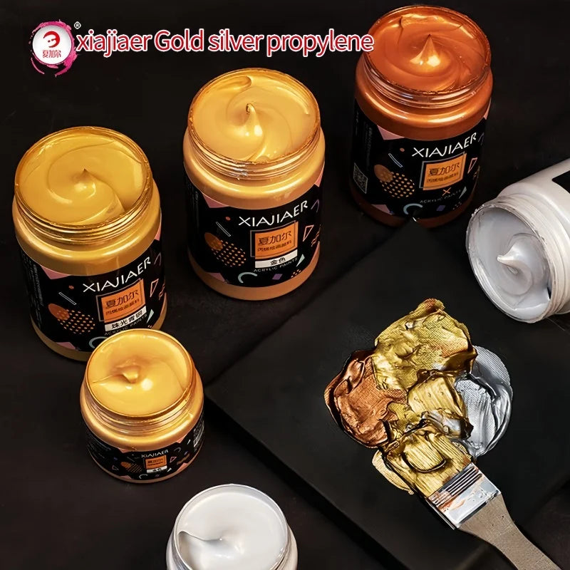 Pigmento acrilico metallico oro, argento e bronzo perlato – 300 ml