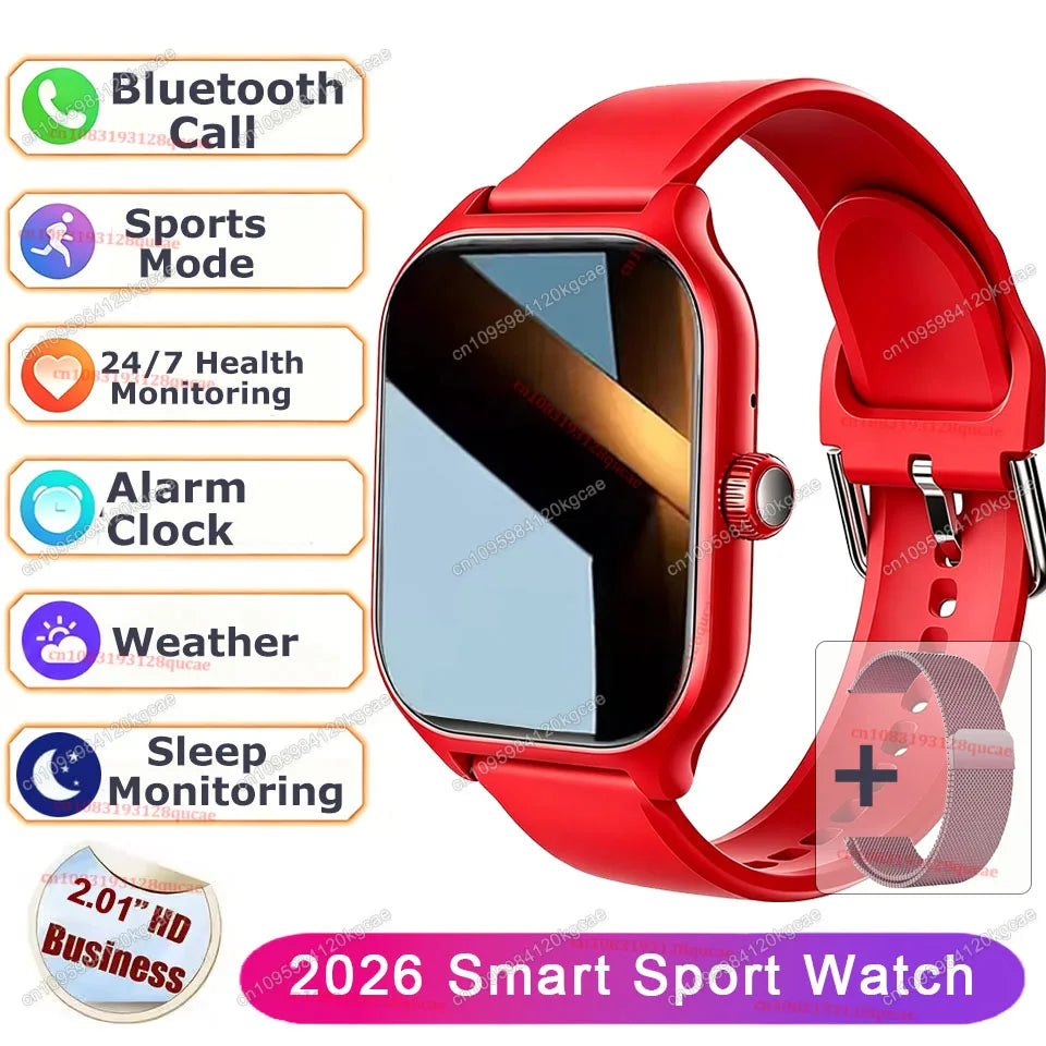 Smartwatch 2.01'' Waterproof Fitness con Monitor Cardiaco e Chiamate