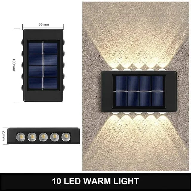 Lampada da Parete Solare 12 LED Impermeabile per Giardino e Patio