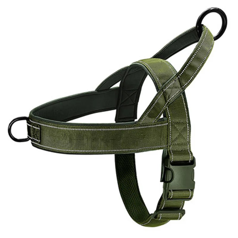 Imbrago anti-tiro in nylon 1000D per cani grandi con manico riflettente
