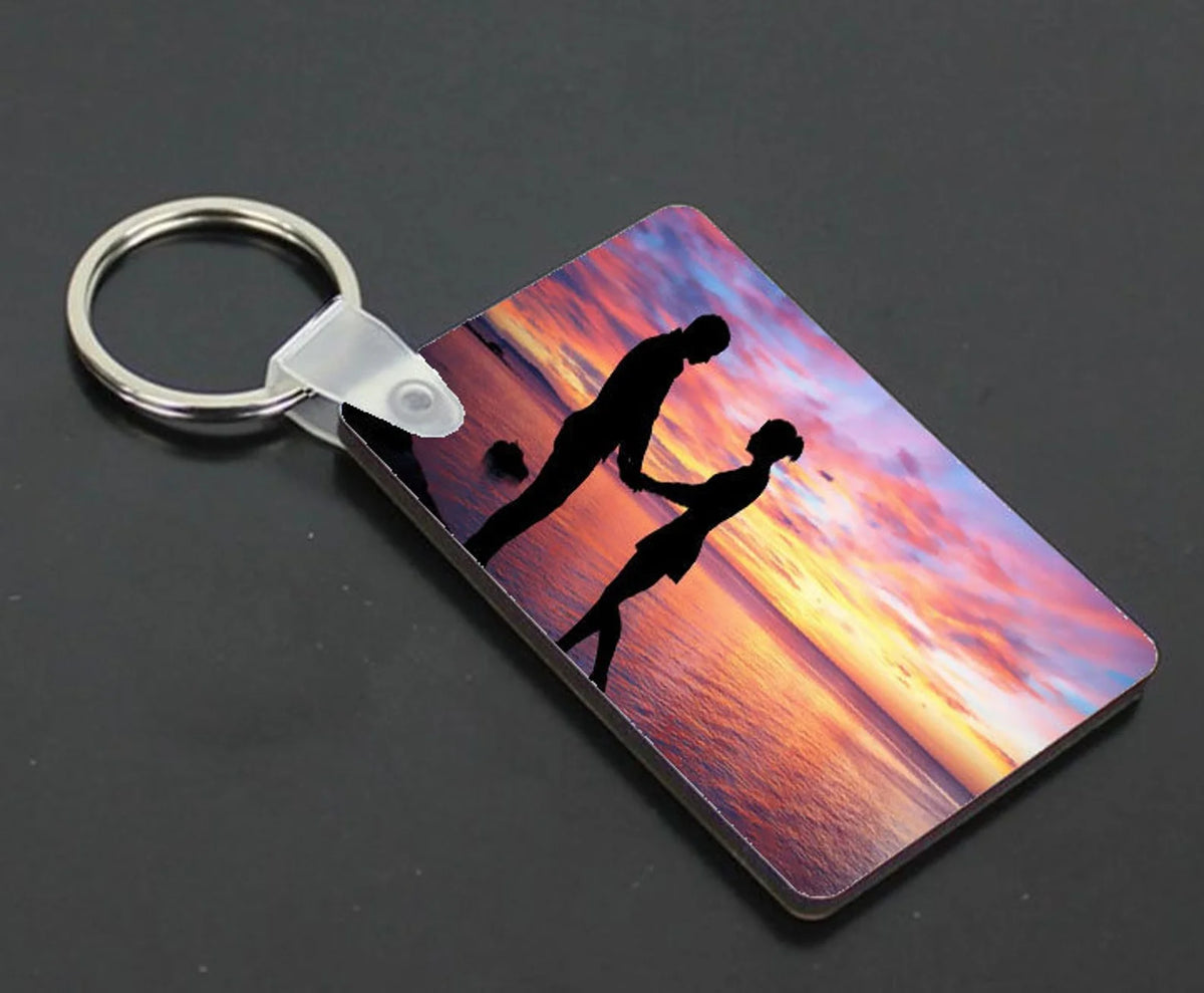 Personalised Valentine's Day Photo Keychain Anniversary Key Ring Double-Sided DIY Picture