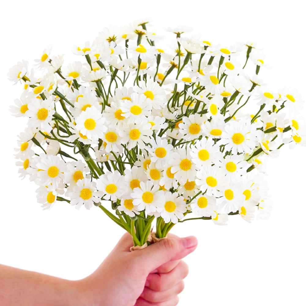 12-48PCS Artificial Daisy Flowers Small Daisy Fake Flower Bouquet for Valentines Wedding Party Table Decoration DIY Home Decor