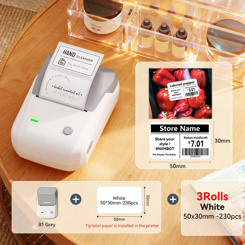 Stampante termica portatile B1 – Etichette adesive 2 pollici Bluetooth
