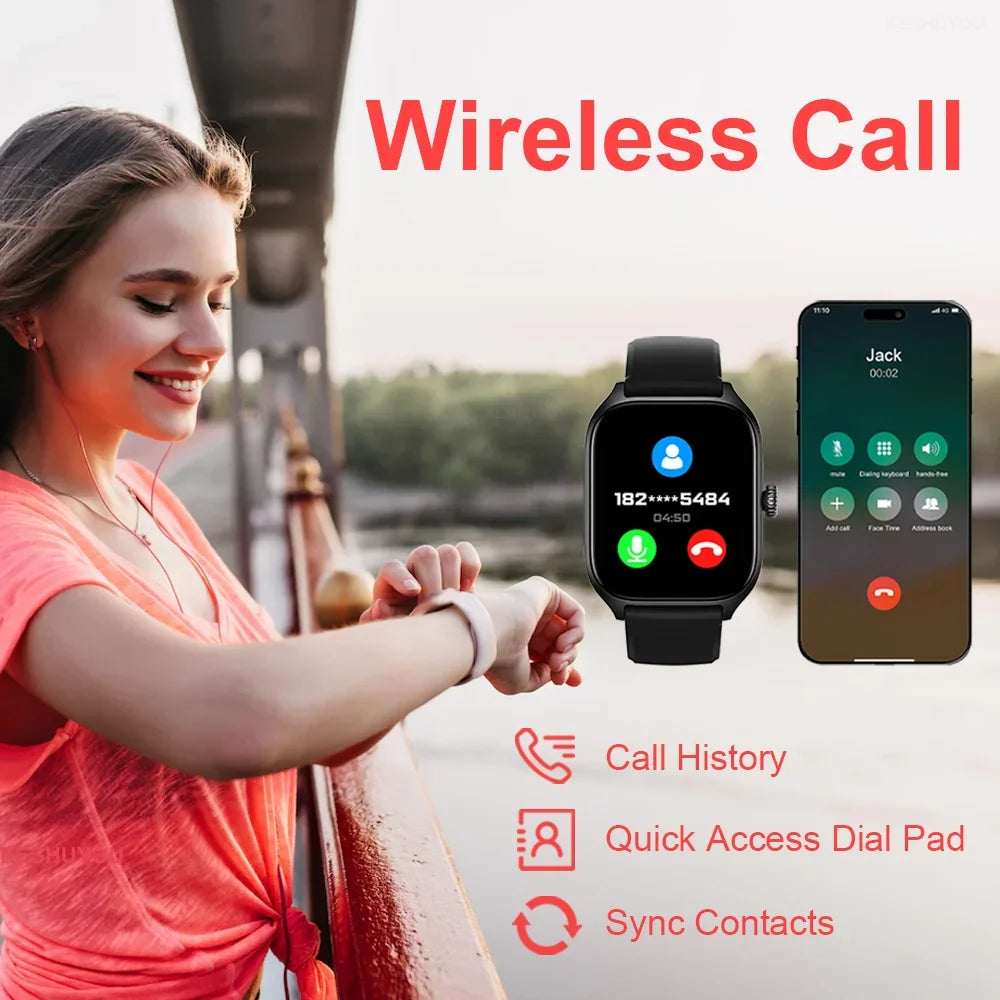 Smartwatch con display 2.01" e risposta chiamate – fitness e salute
