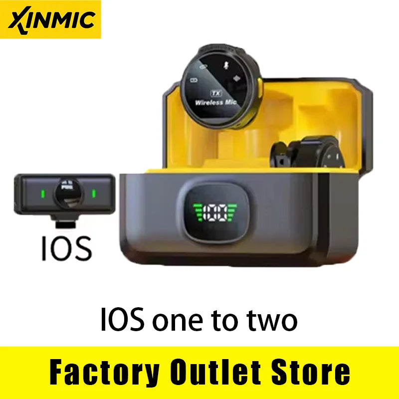 XinMic J6 Wireless Lavalier Lapel Microphone Noise Cancel Live Mini Mic iPad Android Type-C Phone Outdoor Recording Interview PC