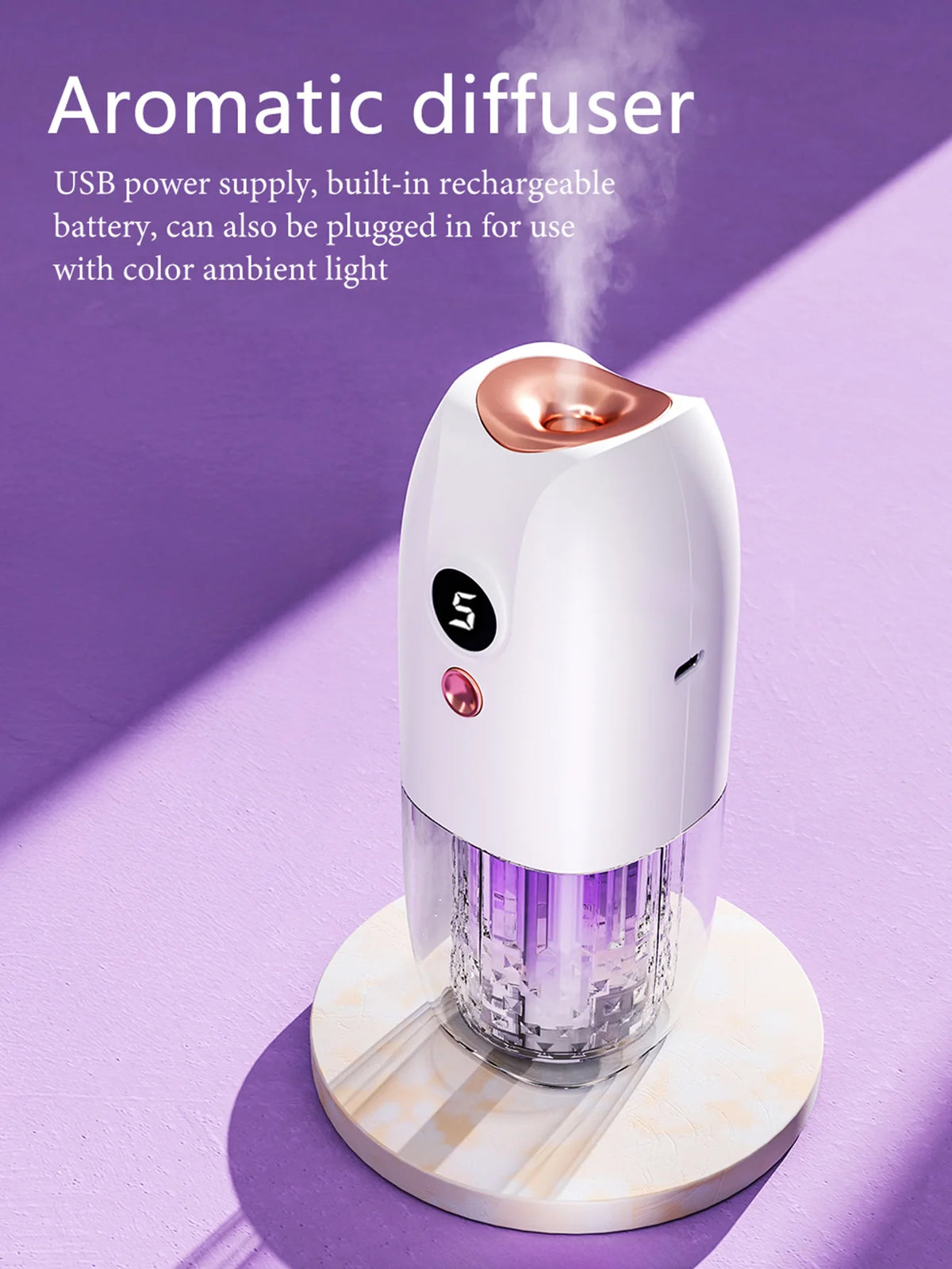 Diffusore d'aroma ricaricabile portatile multifunzione con timer per auto, casa…