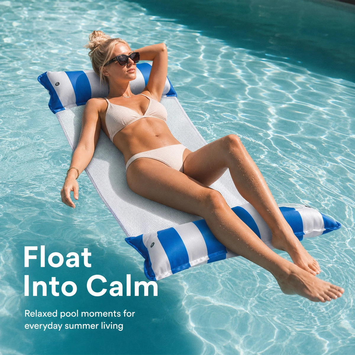 Double Tube Inflatable Float Mat Thickened PVC Stable Pool Float Anti-tilt Air Mattress for Beach Swimming Pool Summer Water