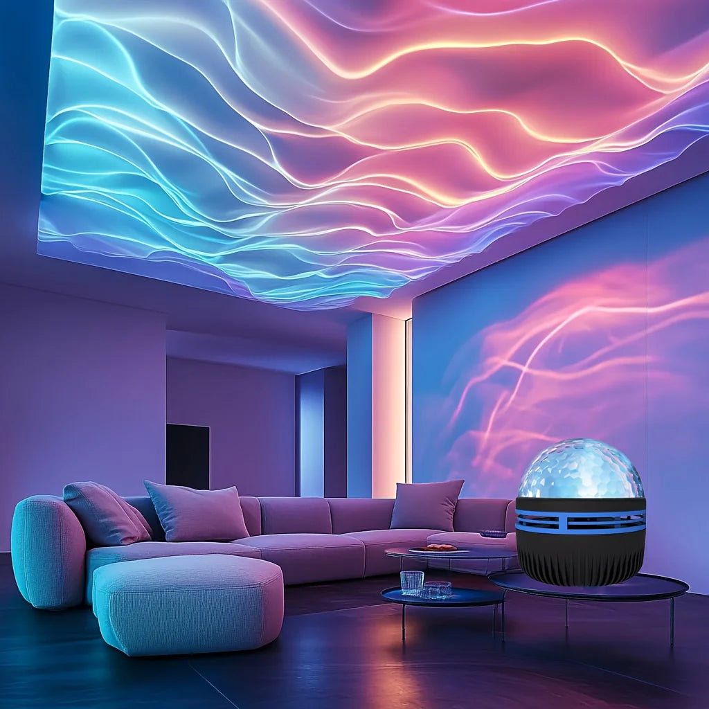 Proiettore LED Galaxy con Luce Notturna, Rotazione, Telecomando, 7 RGB, USB