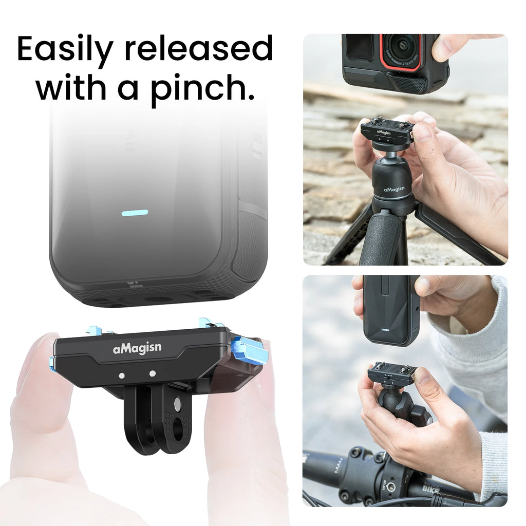 Supporto a rilascio rapido con blocco di sicurezza per Insta360 Ace Pro 2