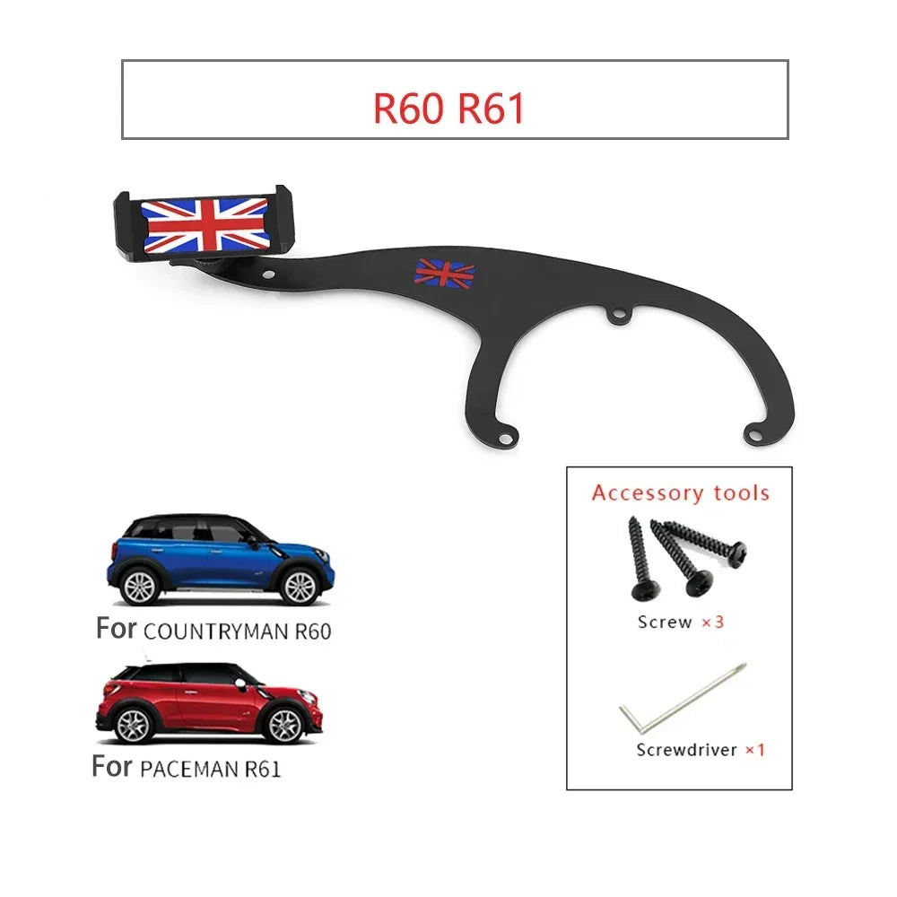 Supporto per telefono GPS per MINI Cooper R55 R56 R57 - Fissaggio interno nero