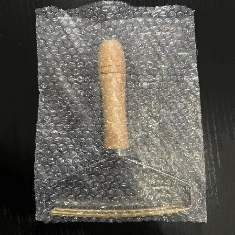 Rasoio manuale a doppia lama in acciaio inox con manico in legno per pelucchi