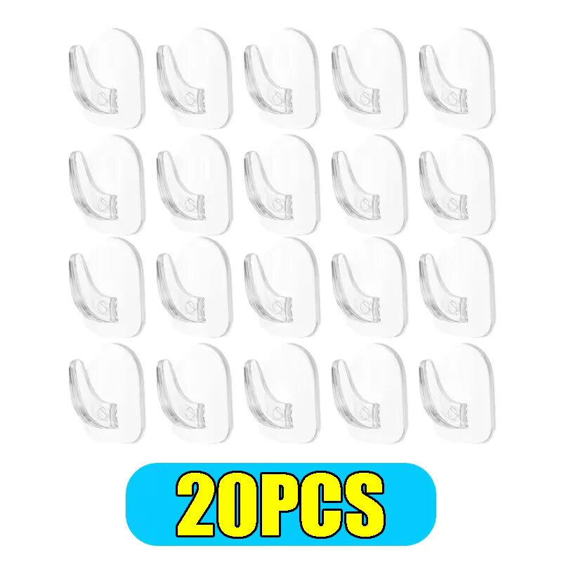 Mini Ganci Trasparenti Autoadesivi per Parete – Set da 10/20/30/50 Pezzi