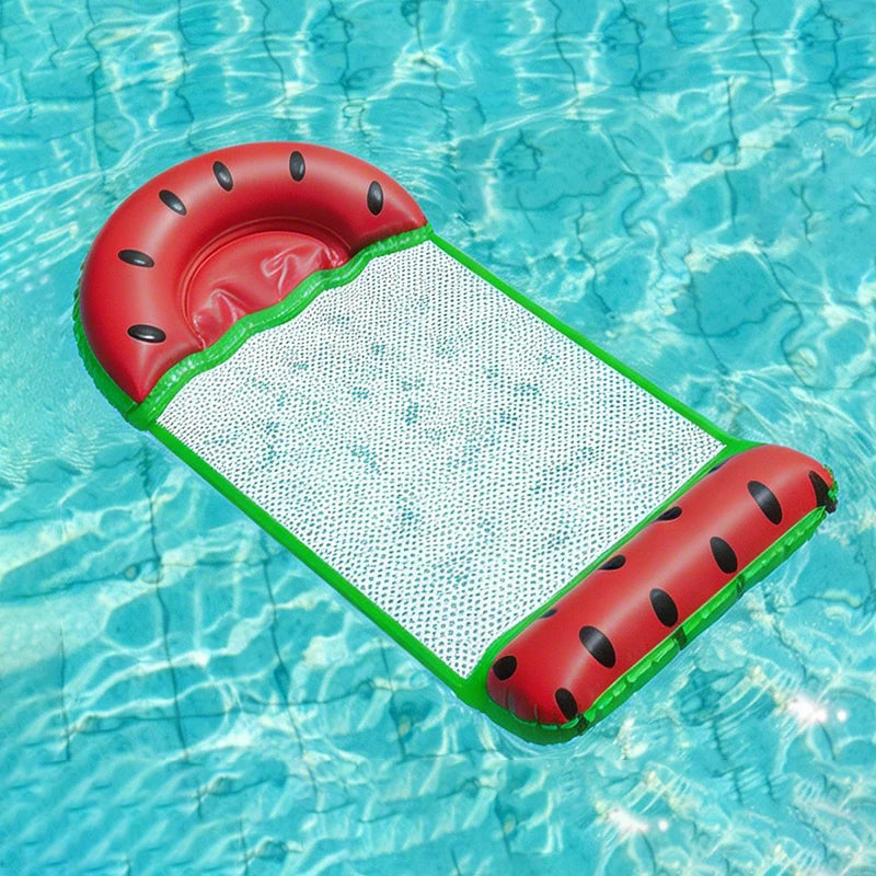 Foldable Fruits Floating Water Hammock Lounger Water Toys Inflatable Floating Bed Chair Summer Swimming Pool Water Hammock Bed