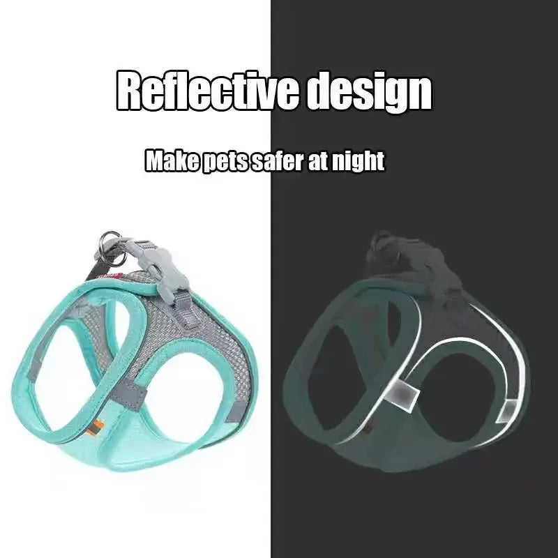 Pettorina riflettente regolabile per cani e gatti – Set con guinzaglio in nylon