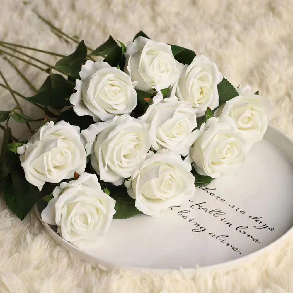 Artificial Rose Flower Branch – Red Roses – Realistic Fake Roses – Available in 1, 3, 5, 10, or 20 pcs – Ideal for Weddings and Home Décor