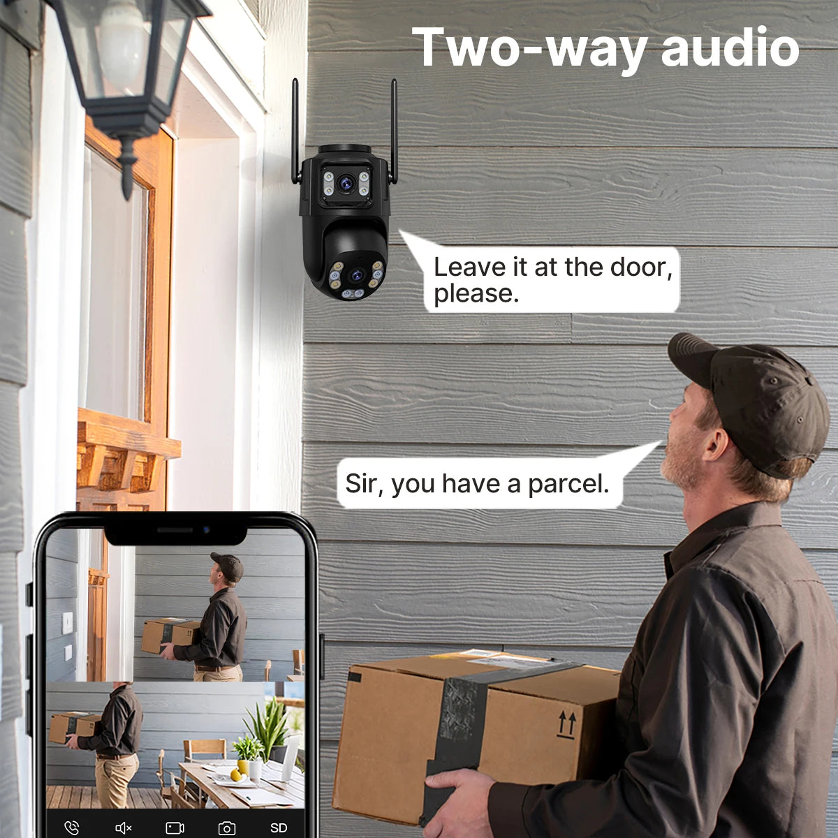 Camera Wi‑Fi 8MP PTZ con doppia lente, AI tracking e visione notturna a colori