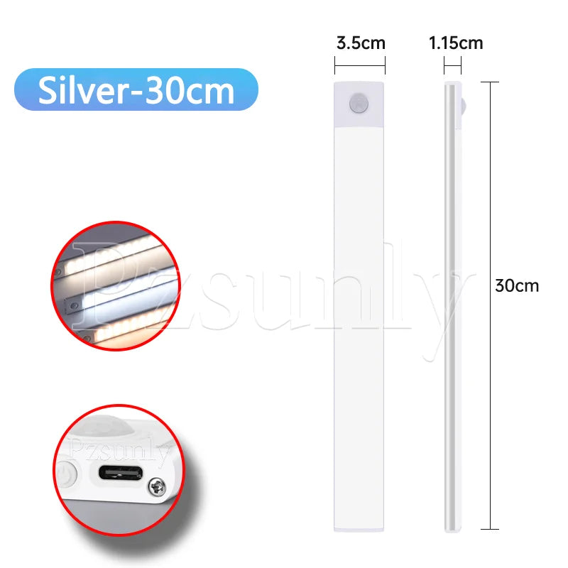 LED Bar Light con sensore di movimento ricaricabile USB – 30/40/50 cm