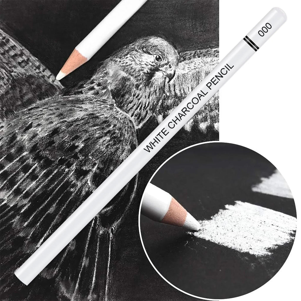 Set da 6-29 matite di carbone bianco per disegno e sfumatura - Pro Sketch