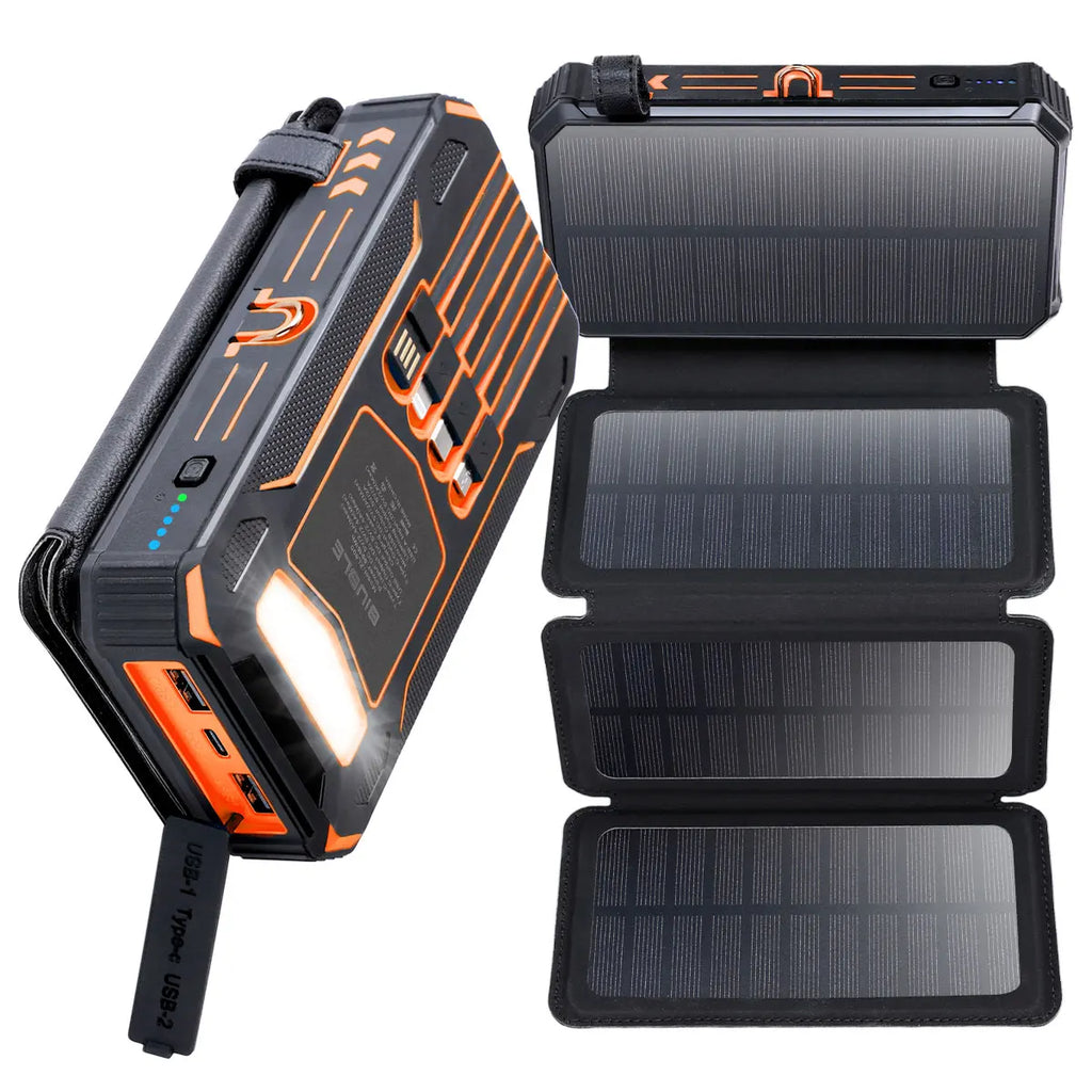 Power Bank 20000 mAh con Ricarica Solare – Compatibile iPhone, Xiaomi, Huawei