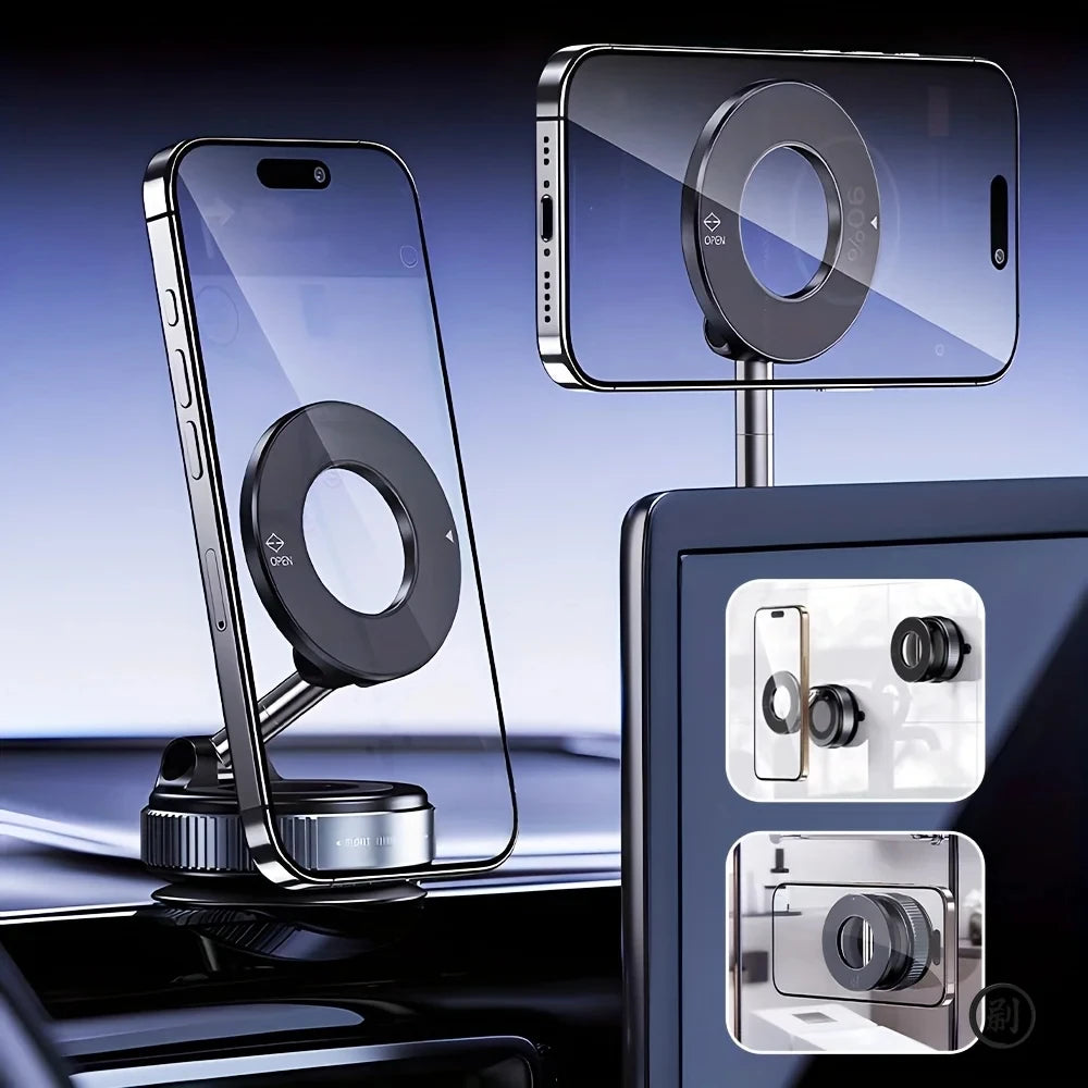 Supporto Magnetico per Smartphone da Auto, Design Pieghevole, Rotazione 360°