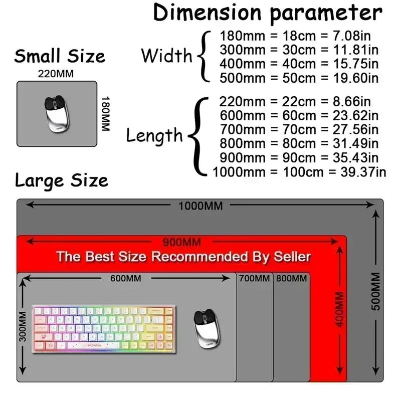 Mouse Pad XXL Antiscivolo con Supporto Polso – Stampa a Colori Vivaci