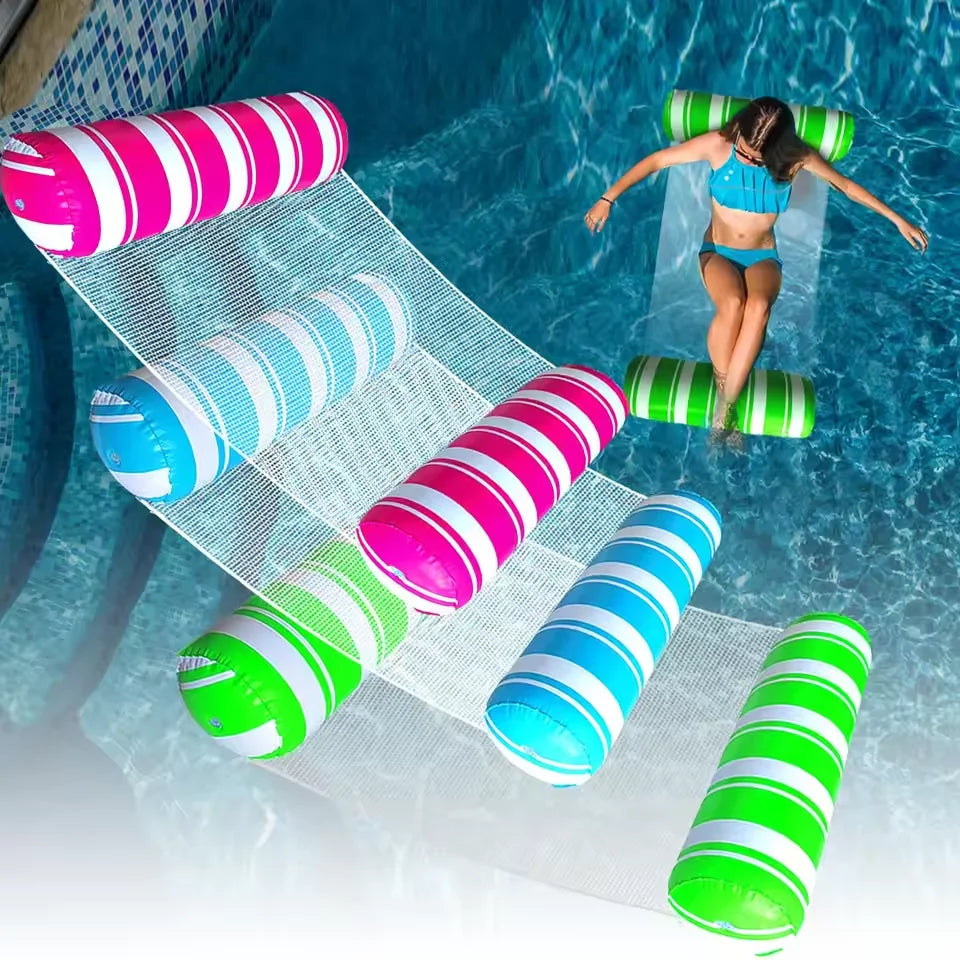 Water Hammock Recliner Inflatable Floating Swimming Air Mattress Pool Float Lounger Bed Foldable Pool Party Toy Recliner Chair