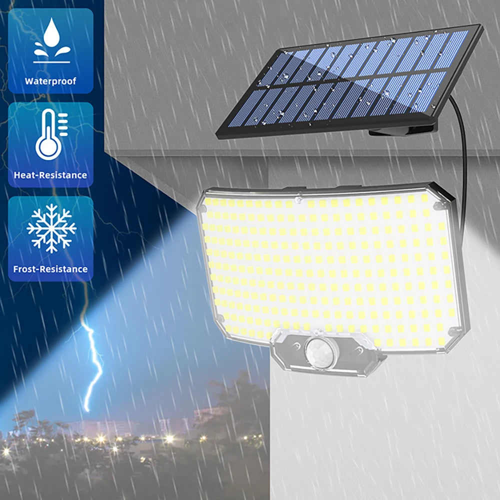 Lampada Solare LED 234/318/348 con Sensore di Movimento, 3 Modalità, IP65…