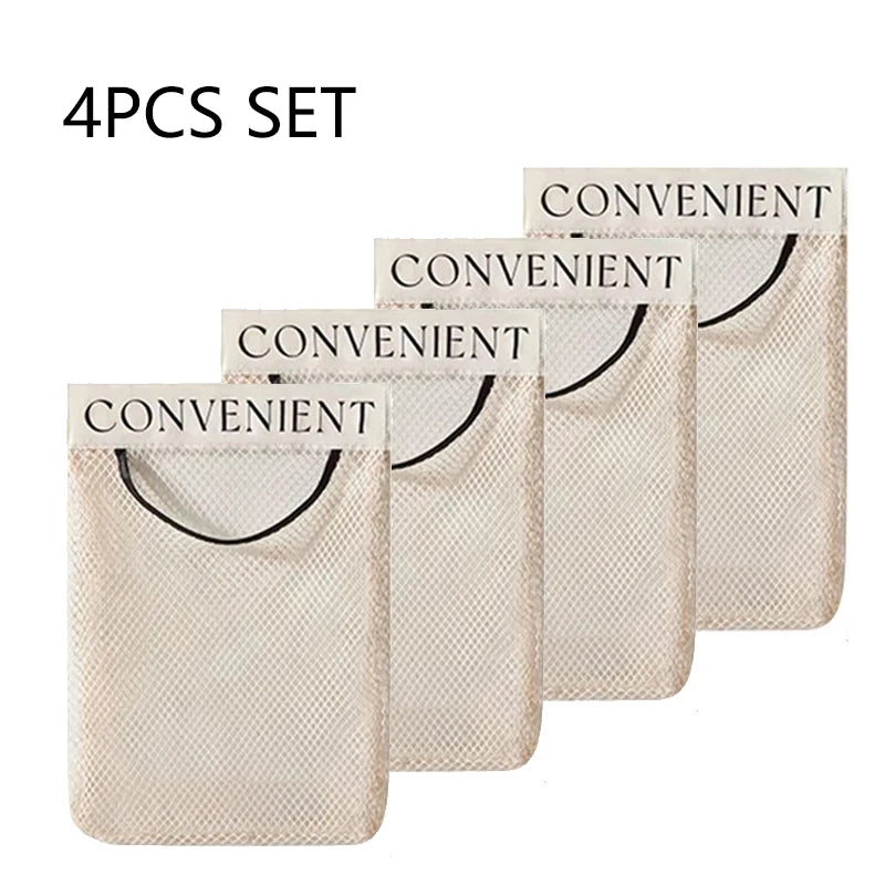 Wall Mount Mesh Storage Bag Garbage Bag Holder Plastic Shopping Bags Dispenser Sundries Bag Net Storage Grocery Bag Organizer