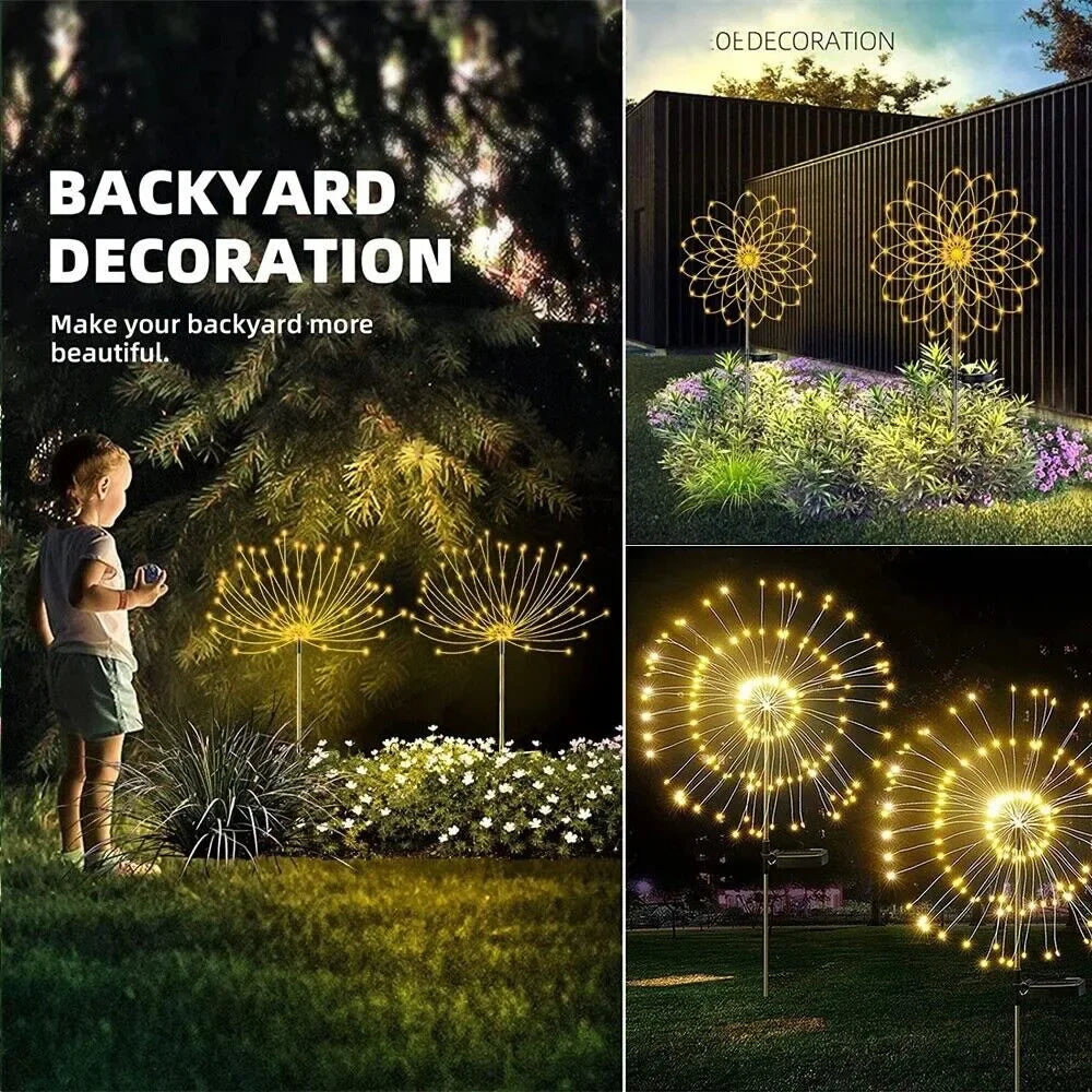 Luci Solari a Fuochi d'Artificio per Giardino – LED Waterproof IP68