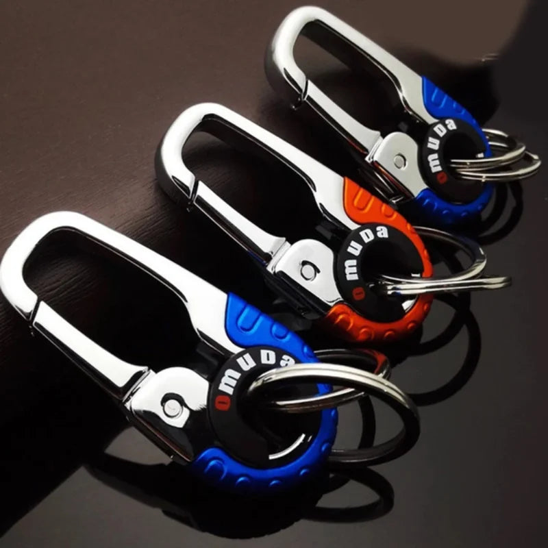 3pcs Keychain Men Stainless Steel Buckle Outdoor Carabiner Climbing Tool Double Ring Car Fishing Hook Key Ring Accessories