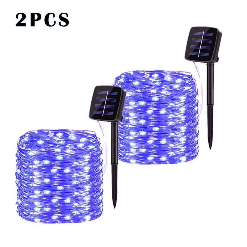 Luce LED Solare da Giardino a Catena, 32 m, Impermeabile, 8 Modalità