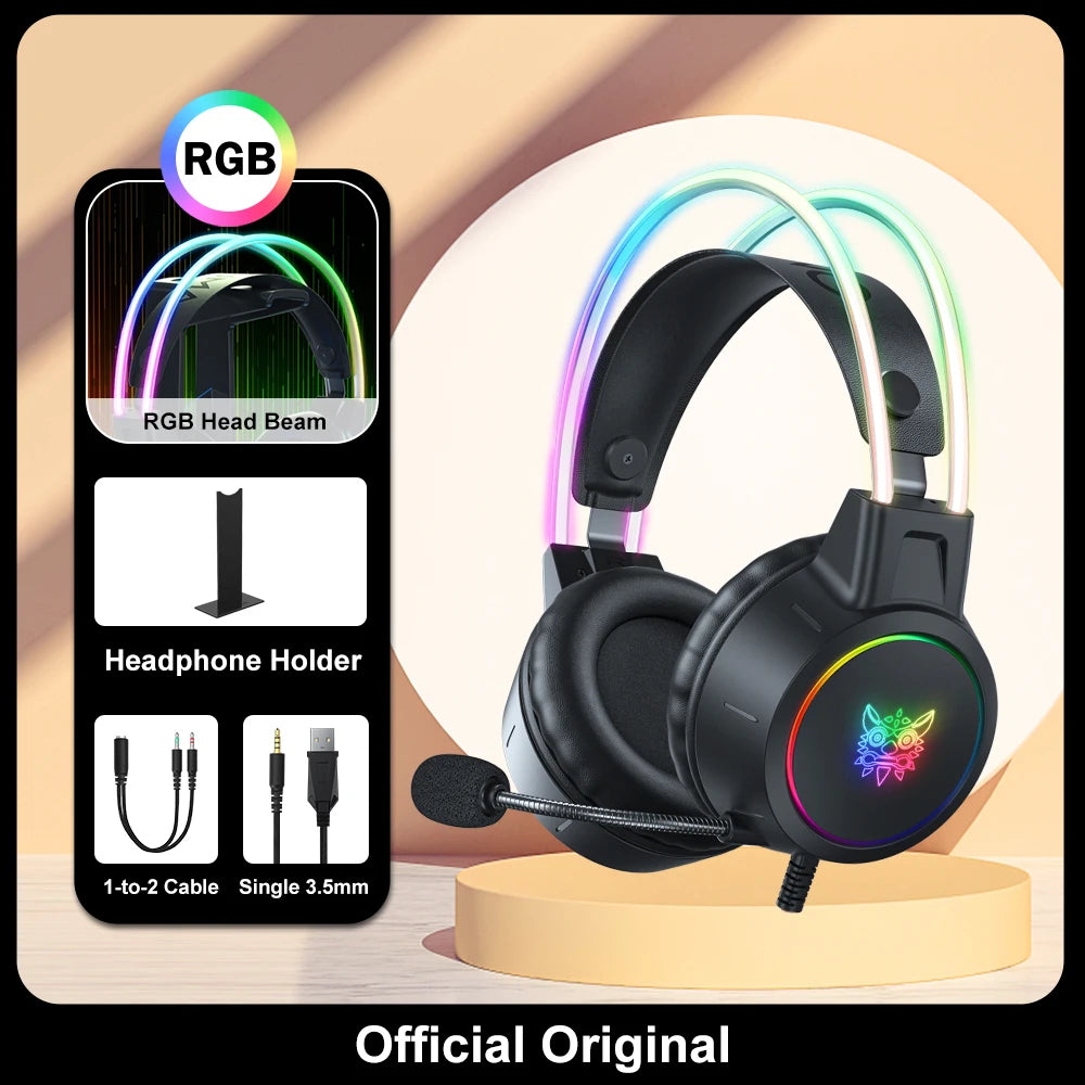Cuffie Gaming ONIKUMA RGB con Microfono HD, Cablate 3.5mm per PC Xbox PS4 PS5…