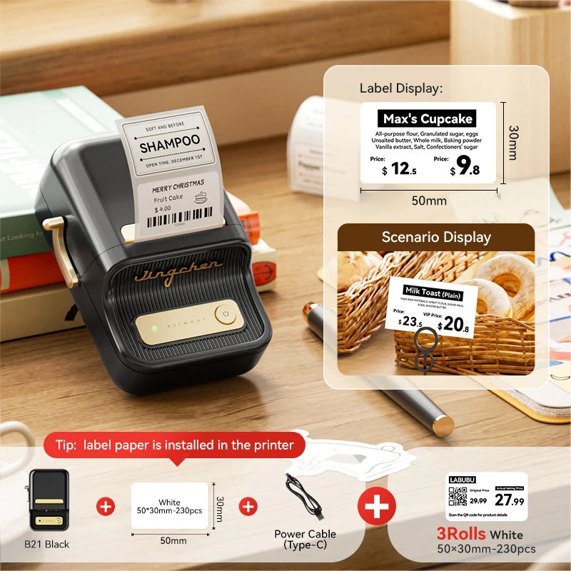 Stampante termica B21: etichette wireless per abbigliamento, gioielli e…