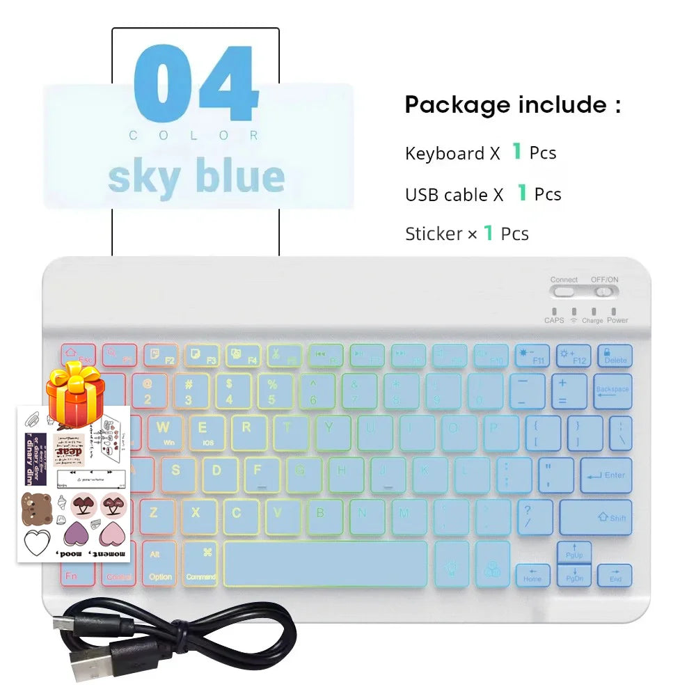 Tastiera Bluetooth retroilluminata con mouse – Compatibile iOS, Android, Windows