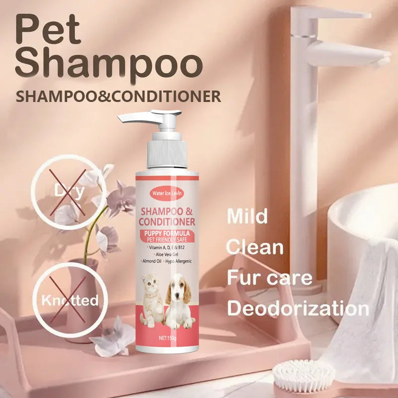 Shampoo 2‑in‑1 per cuccioli con vitamina e aloe – formula ipoallergenica
