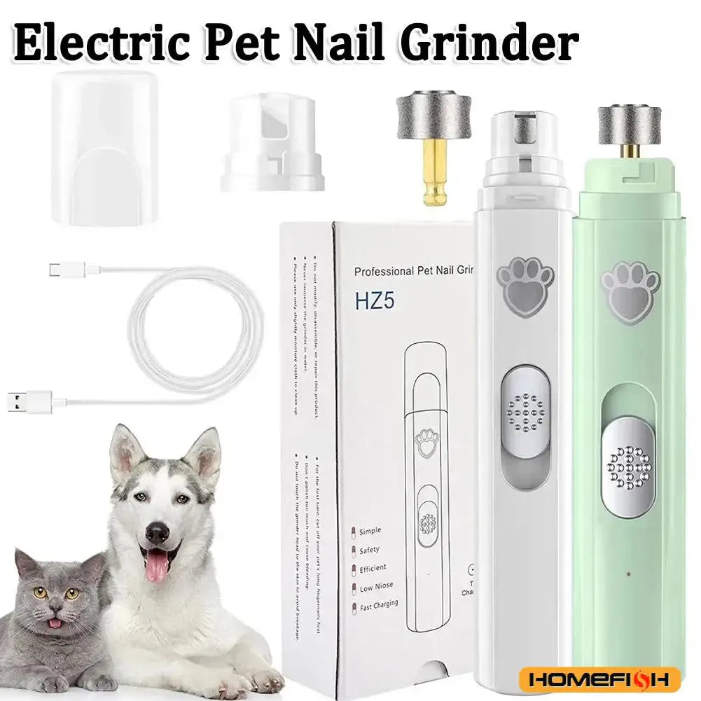 Moletta elettrica per unghie cani e gatti, ricaricabile USB, 2 velocità