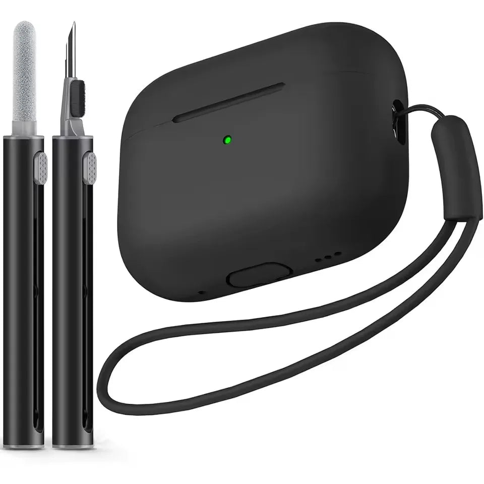Cover in silicone morbido con penna pulizia per AirPods Pro 2