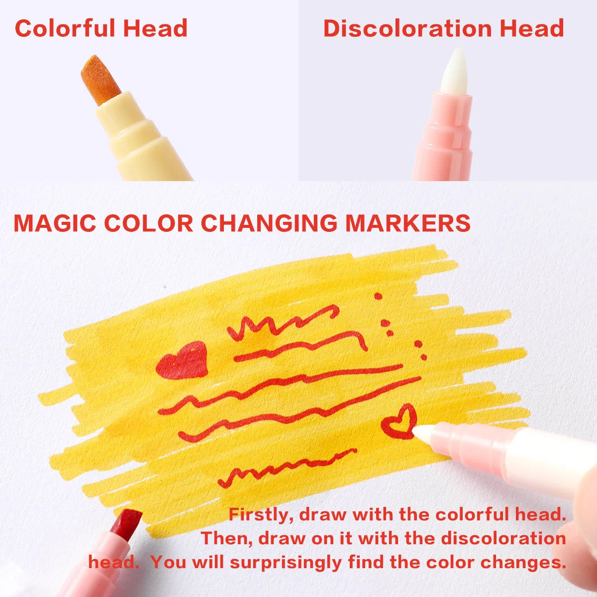 12 double‑ended magic color‑changing highlighter set – pastel shades for school, office, DIY
