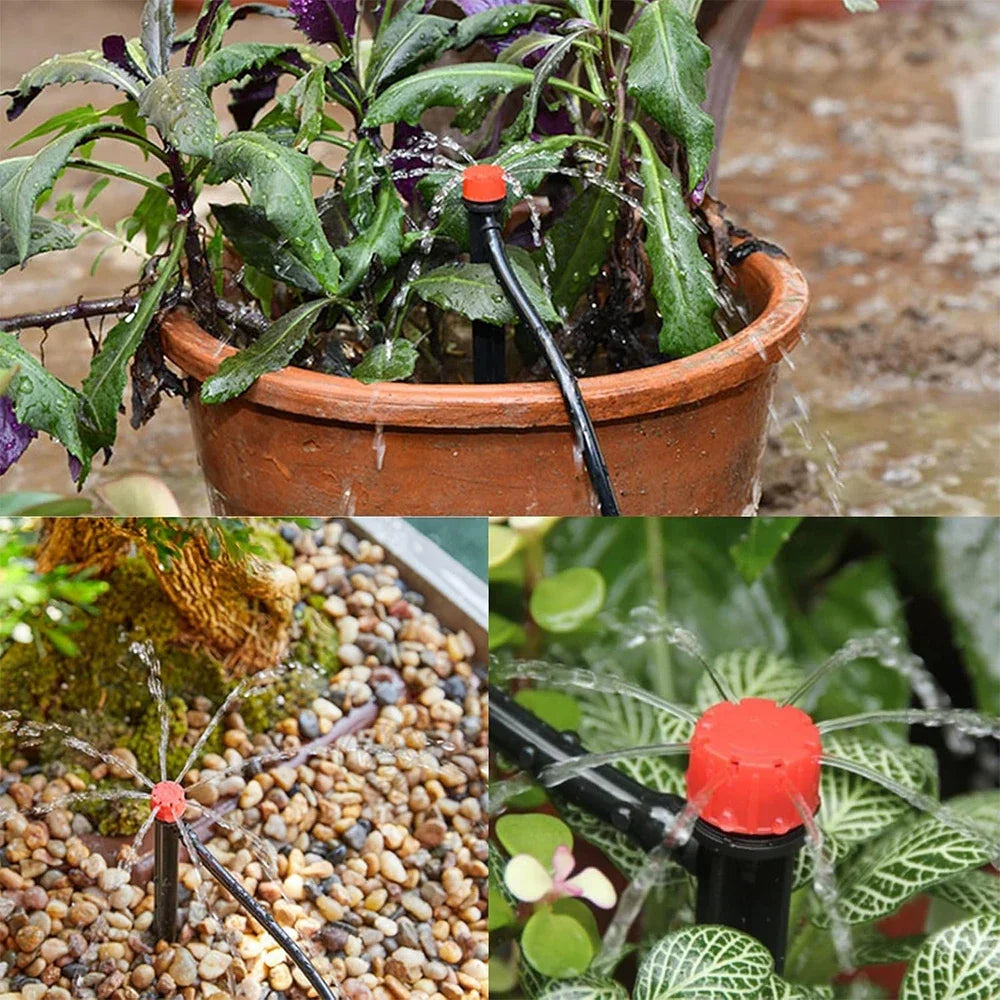 Kit Irrigazione a Goccia Automatico con Sprinkler 13 cm per Bonsai, Vasi e Serre