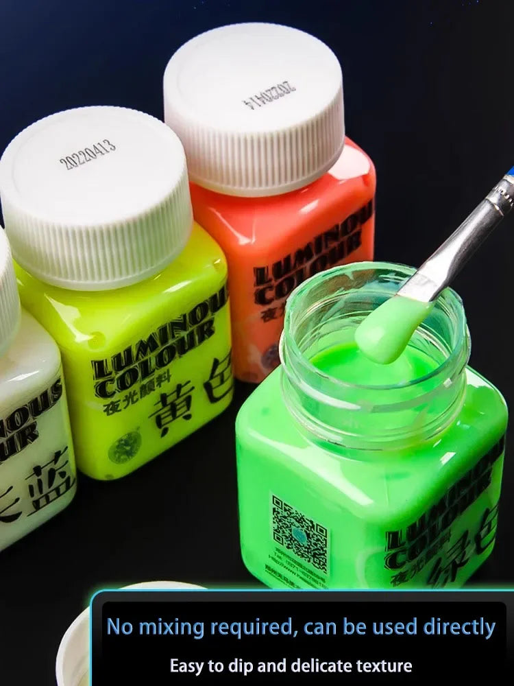 Pigmento acrilico fluorescente 58 ml glow in dark – DIY festa