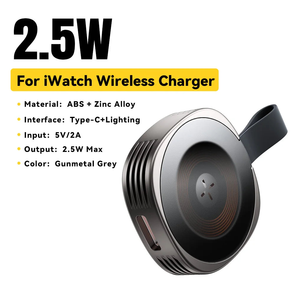 Caricatore wireless magnetico USB‑C per Apple Watch, ricarica rapida
