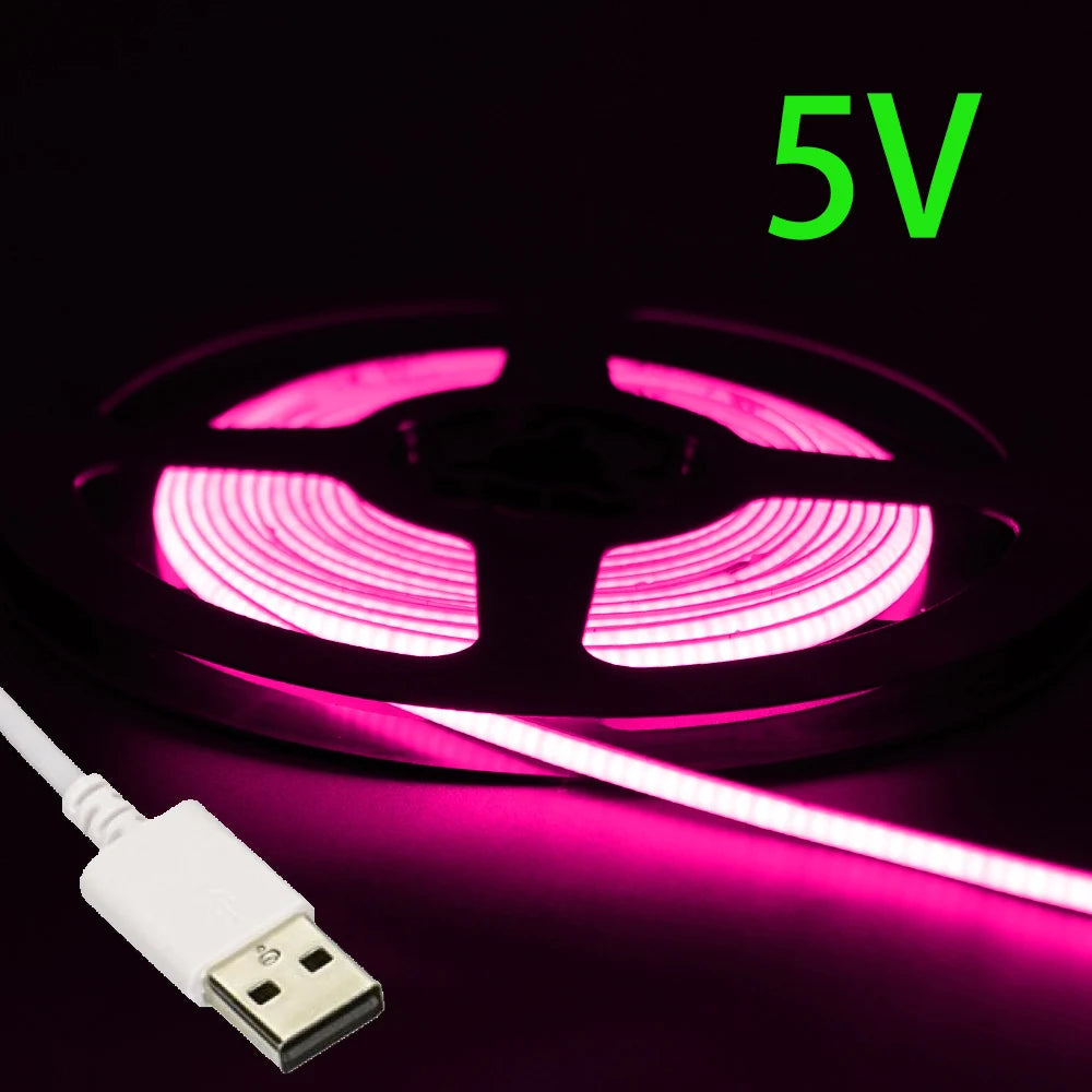 Striscia LED USB 5V COB Multicolore 2,7 mm – 480 LED per PC e Ambienti Interni