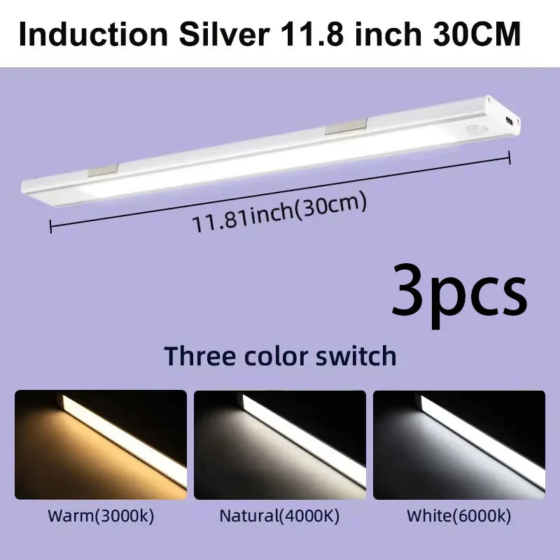 Lampada LED con Sensore di Movimento, Ricaricabile e Dimmabile, 3 Colorazioni