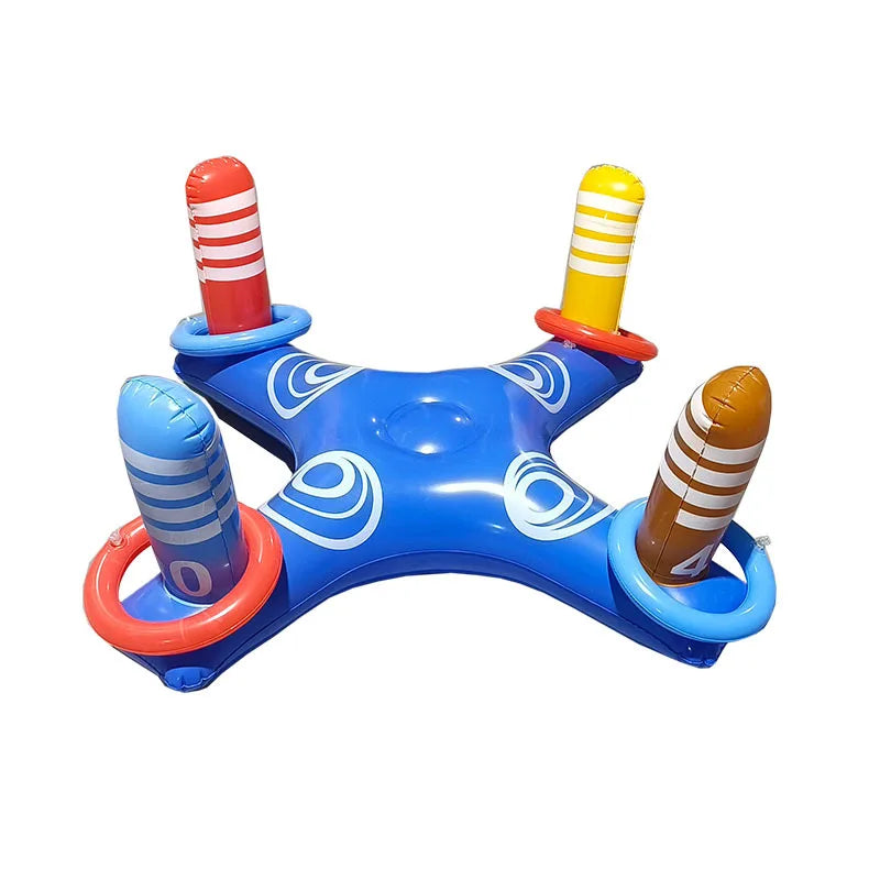 Inflatable Basketball Hoop Ring Toss Game Summer Swimming Water Sports Toys Outdoor Beach Party Pool Interactive Floating Toy