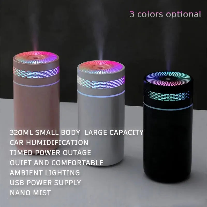 Umidificatore da auto portatile 250 ml con luce LED e aromaterapia USB