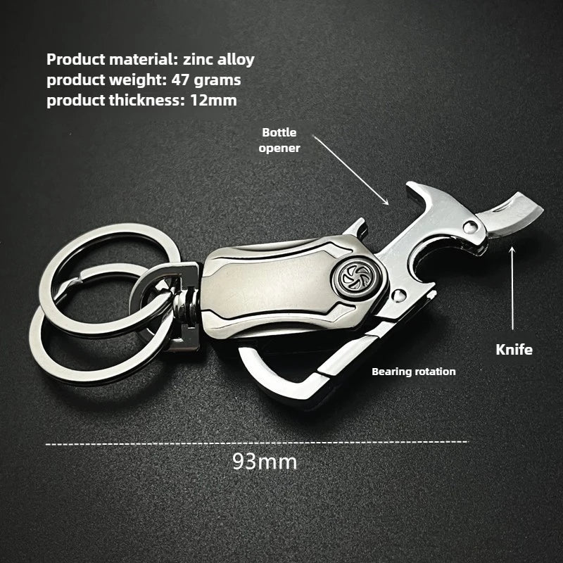 High Quality Simplicity Waist Hanging Creative Double Ring Metal Zinc Alloy Key Chain Men's Women's Keychain