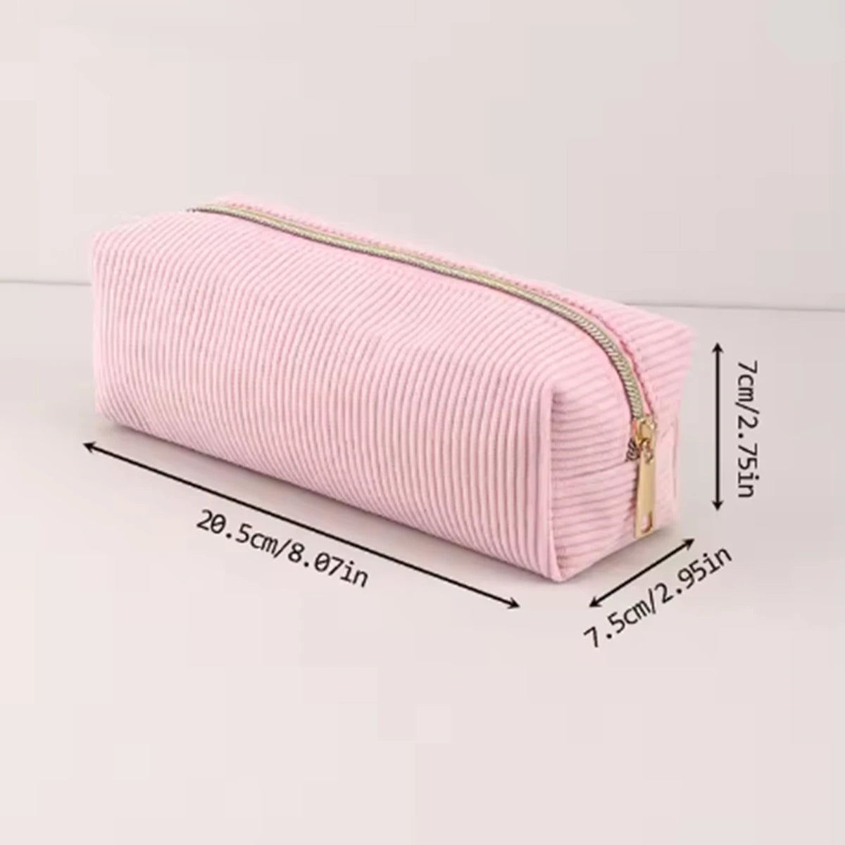 1pc solid color pencil case - large capacity school & office bag