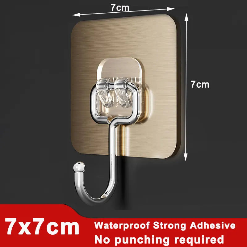 Ganci adesivi trasparenti, impermeabili, per bagno, cucina e casa – set da 10