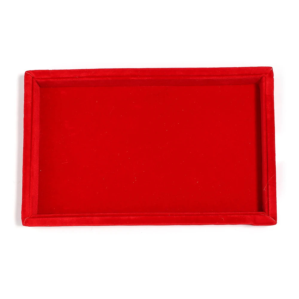Plateau de présentation pour bijoux en velours, porte-bijoux exquis, organisateur portable pour bagues, boucles d'oreilles et colliers, boîte de rangement, plateaux organisateurs